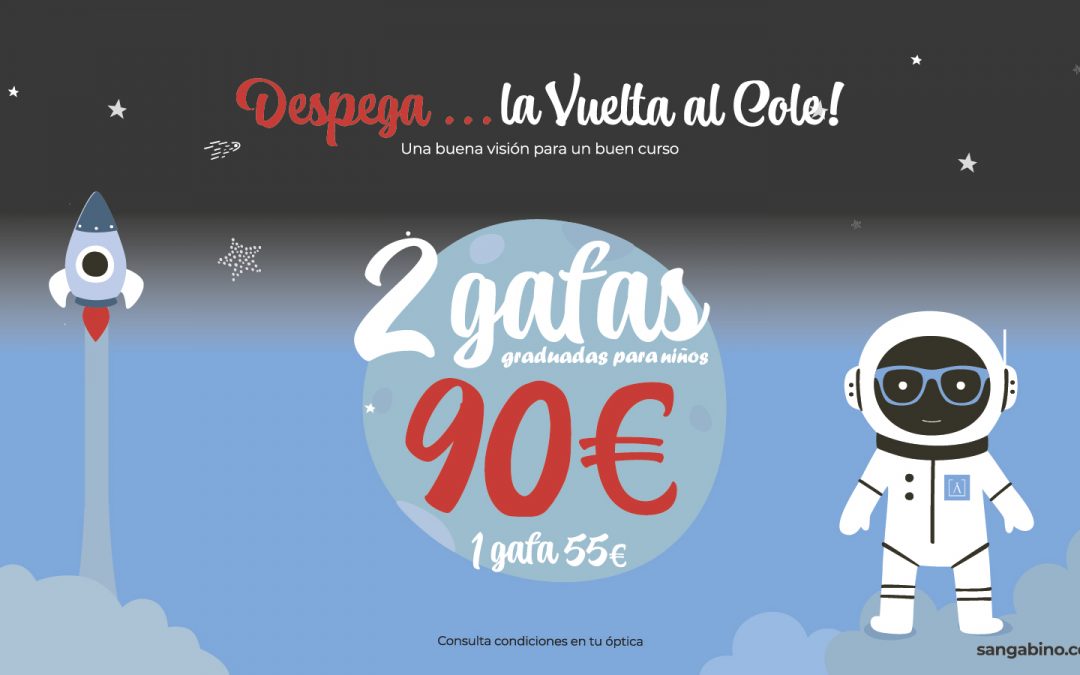 Vuelta al cole: 2 gafas para niños 90 euros